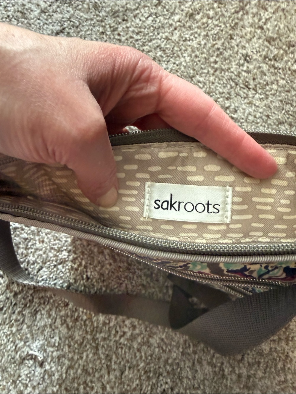 Sakroots Ikat-Print Crossbody in Navy, Teal & Pink - Picture 4 of 4